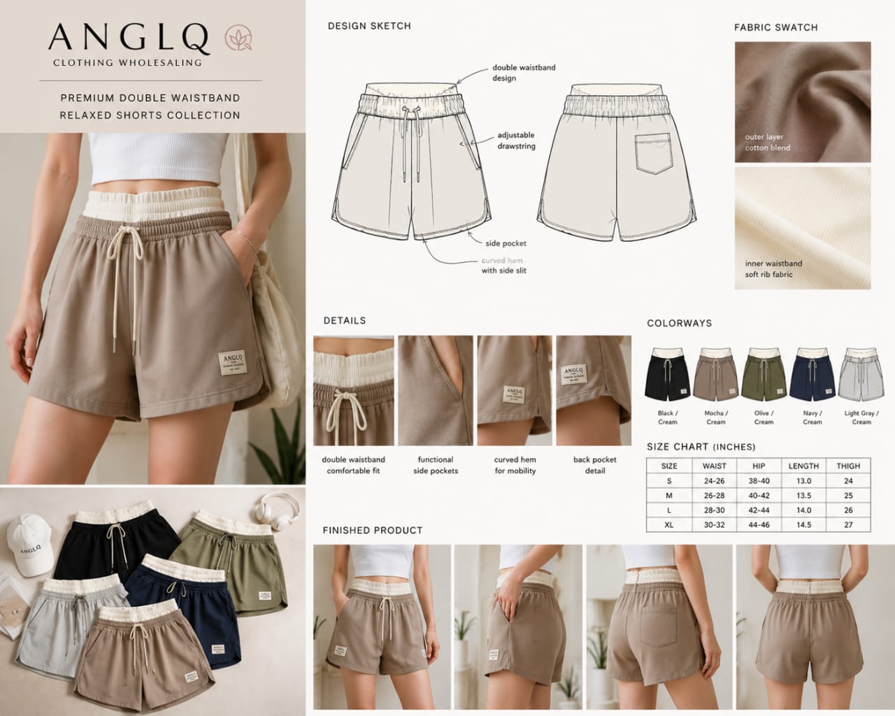Premium Double Waistband Relaxed Shorts