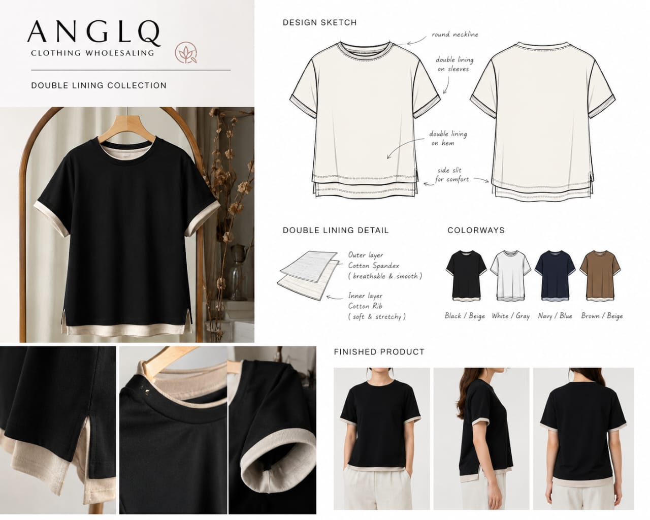 Double Lining Premium Essential Tee